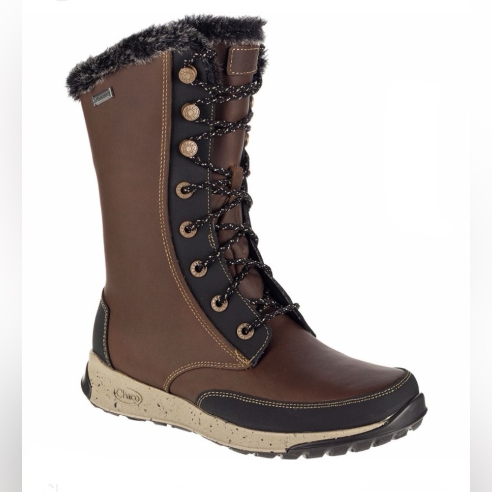 Chaco Borealis Tall Waterproof Boot - Women's Brown Leather Lace Up - Picture 2 of 14